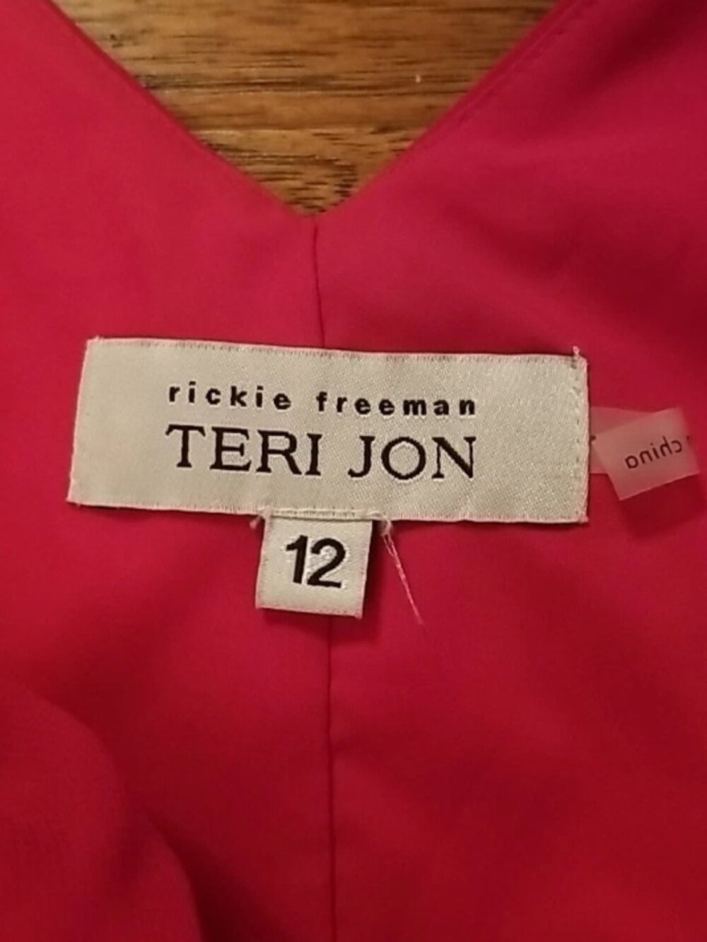 Teri Jon Rickie Freeman Designer $800 Pink Magenta Diagonally Tiered Gown Sz 12 - Picture 7 of 10